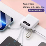 Mini Power Bank with Detachable Cable 20000mAh for Smartphone and Flight, Fast Charging, LED Digital Display, Button, and Flashlight - Device - Image 8