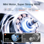 JisuLife Mini Fan 9 5000 mAh 5 Speeds Strong Wind Cooling Handheld Fan USB Handheld Portable Jet Fan - Image 3