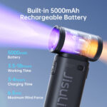 JisuLife Mini Fan 9 5000 mAh 5 Speeds Strong Wind Cooling Handheld Fan USB Handheld Portable Jet Fan - Image 5