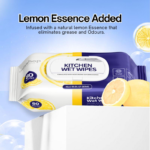 mixshop Kitchen Wet Wipes Lemon, 3 Pkt per Carton Total 240 Sheets, Oil, Grease, Stain Remove - Image 3
